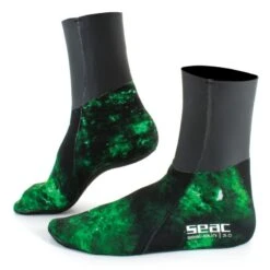 Chaussons De Chasse Seac Seal Skin Camo Vert 3mm