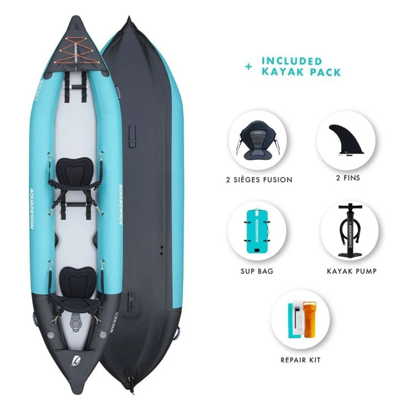 Kayak Gonflable Aquadesign KOLOA 360 2 Places 1 Kayak Gonflable Aquadesign KOLOA 360 2 Places