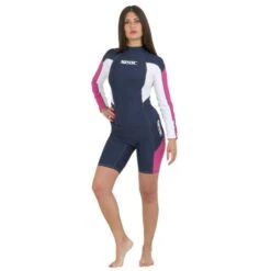 Lycra ML Seac Evo Femme Bleu/Rose -BEUCHAT Soldes Boutique lycra ml seac evo femme bleu 3