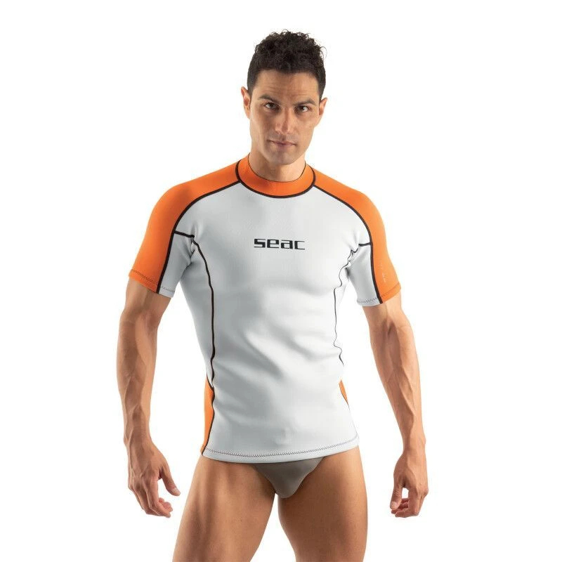 Lycra Néoprène MC Seac Fit Homme Blanc/orange 2mm 1 Lycra Néoprène MC Seac Fit Homme Blanc/orange 2mm
