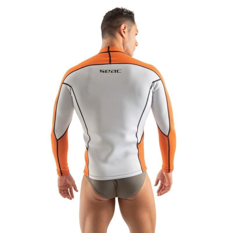 Lycra Néoprène ML Seac Fit Homme Blanc/Orange 2mm 2 Lycra Néoprène ML Seac Fit Homme Blanc/Orange 2mm – Image 2