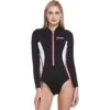 Maillot Néoprène Femme Noir/Rose Cressi Termico 2mm