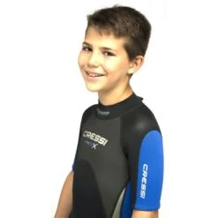 Shorty Enfant Noir/Bleu Cressi Med X 2,5mm -BEUCHAT Soldes Boutique shorty enfant noir bleu cressi med x 2 5mm 3