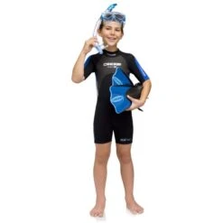 Shorty Enfant Noir/Bleu Cressi Med X 2,5mm -BEUCHAT Soldes Boutique shorty enfant noir bleu cressi med x 2 5mm 4
